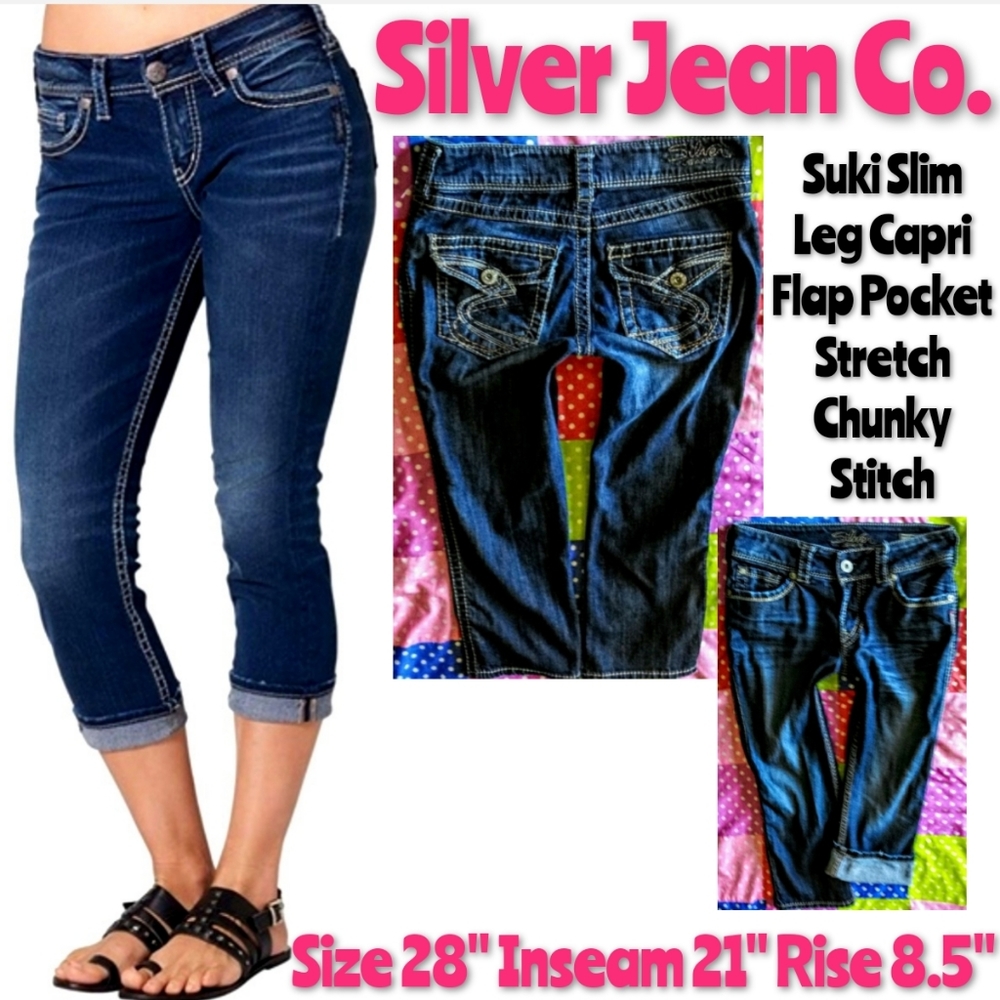 Silver Jeans Size 28 Suki Skinny Leg Capri